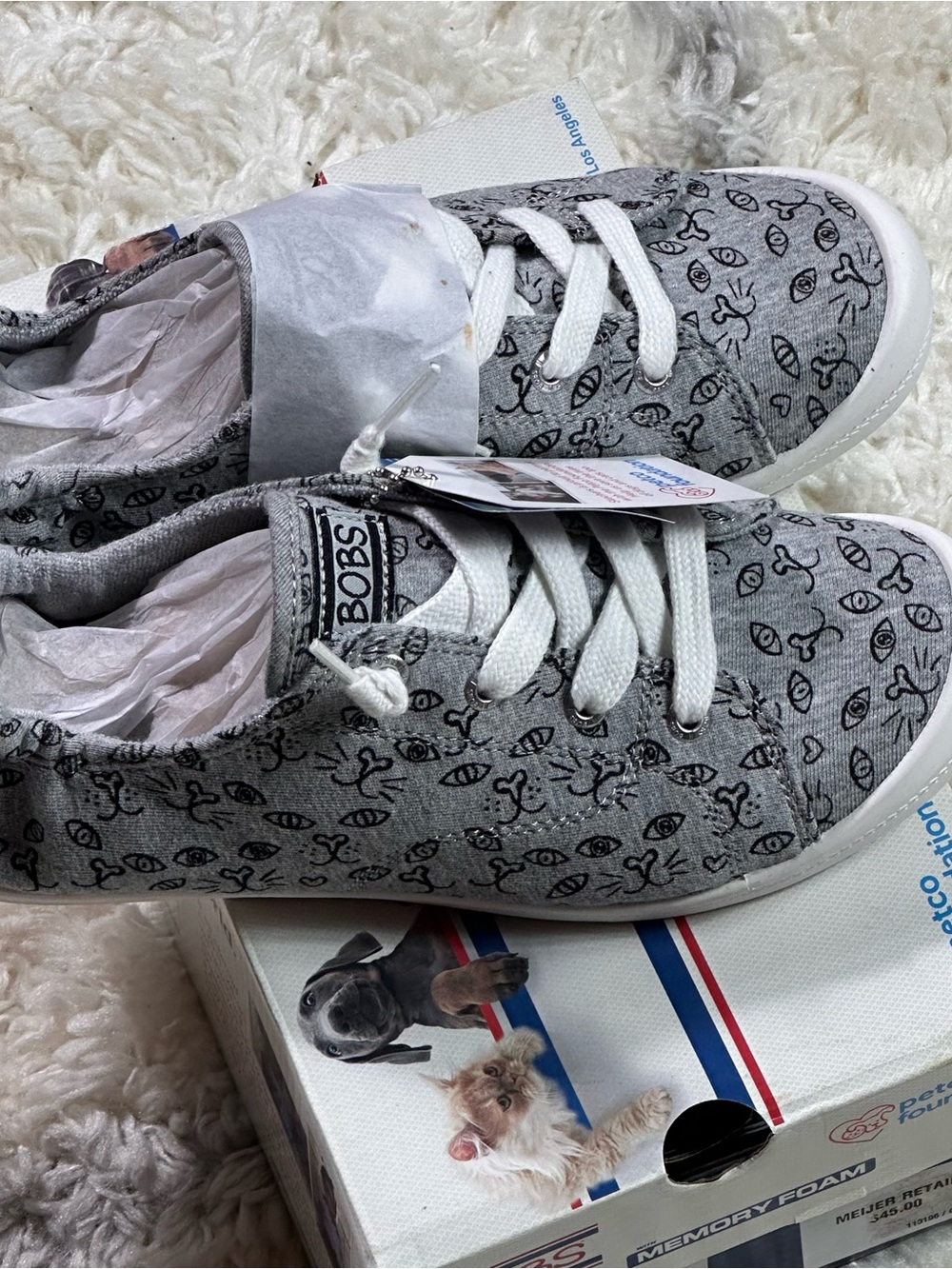 BOBS from Skechers Gray Doodle Print Lace-Up Sneakers